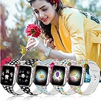 Vista 6 de 20mm Easter Floral Silicone Bands Replacement Sport Strap Compatible for Samsung Galaxy Watch 3 41mm/ Samsung Active 2 40mm 44mm/ Active/Galaxy