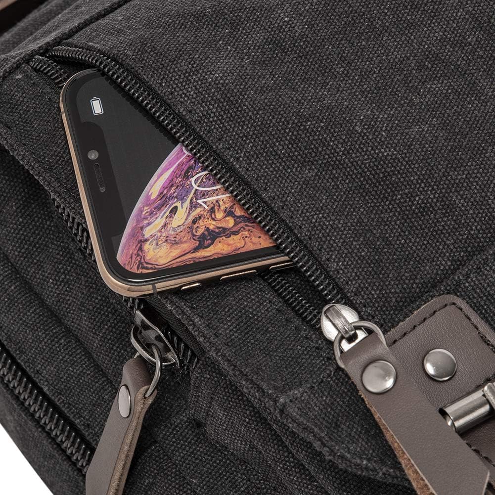 Retro Messenger Bag Canvas Shoulder Backpack One Straps Travel Rucksack Sling Bag Carrying Cases (Army Green)