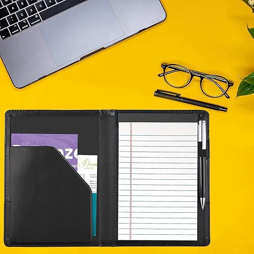 Miniatura 6 de Carpeta para portafolio o cartera, mini carpeta de 5 x 8 pulgadas, bloc de escritura jurídica, carpeta organizadora de documentos A5 para hombres y