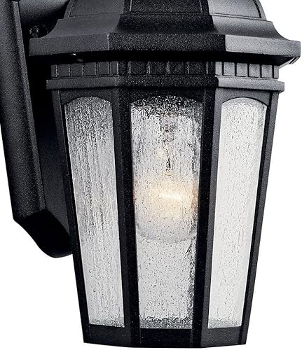 Miniatura 3 de Kichler Courtyard - Lámpara de pared para exteriores de 11 pulgadas con cristal transparente sembrado en bronce frotado