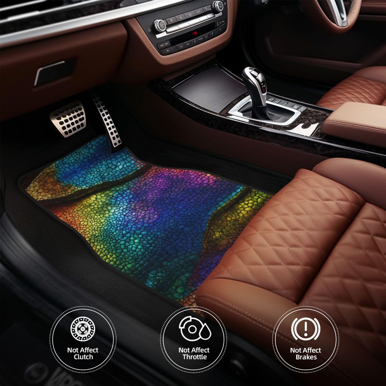 Tappetini Auto Universali 4 Pezzi – In Poliestere, Antiscivolo, Anteriori 68x45cm E Posteriori 34x45cm, Per Auto, SUV E Camion