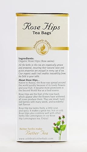 Miniatura 5 de CELEBRATION HERBALS Rose HIPS Tea Organic 24 Bolsa, 0.02 libras