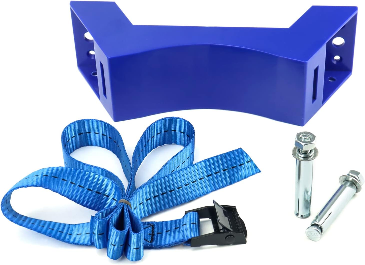 QWORK Cylinder Wall Mount Bracket, 4 Pack 4''-12'' Cylinder Bracket Tank Bracket with Screw for 1 Cylinder (Small),Blue