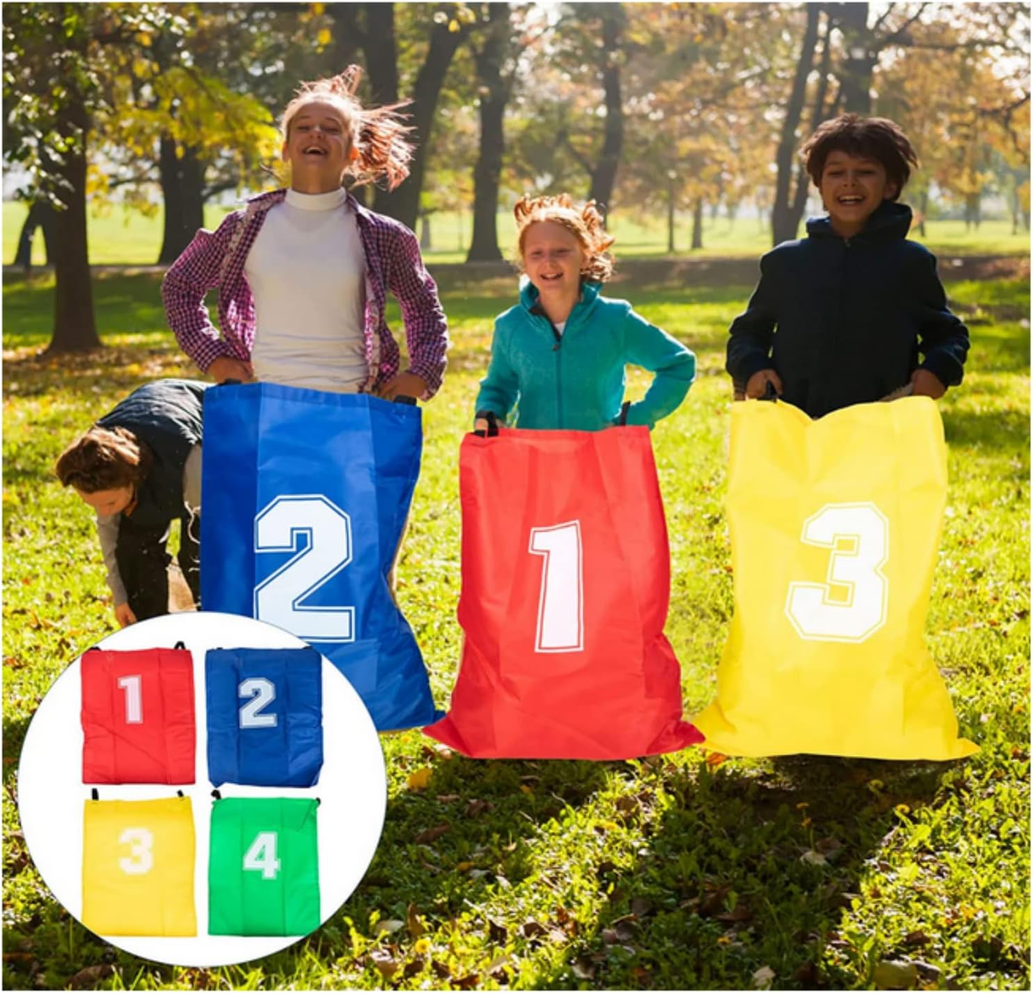 SKEIDO 4pcs Kids Kangaroo Jumping Bag Balance Training Toys Children Jump Potato Sack Race Bags Outdoor Games Supplies