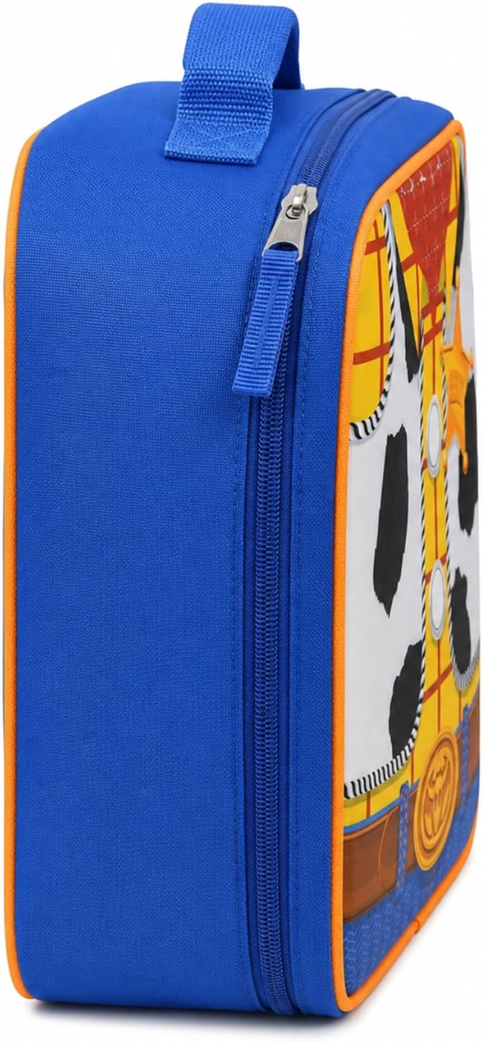 Disney Pixar Toy Story Woody Insulated Lunch Bag for Kids, 3D Sheriff Costume Design Soft Lunch Box with Carry Handle, 8.5” x 3.5” x 9.5”