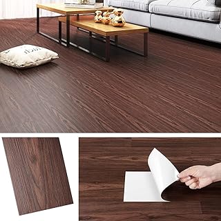 Livelynine Vinyl Flooring Peel and Stick Waterproof Planks Cherry Wood 6in x 3ft 4pcs Peel and Stick Floor Tile Red Wood Vinyl Plank Flooring Self Adhesive Floor Tiles Laminate Floor Tile Stickers