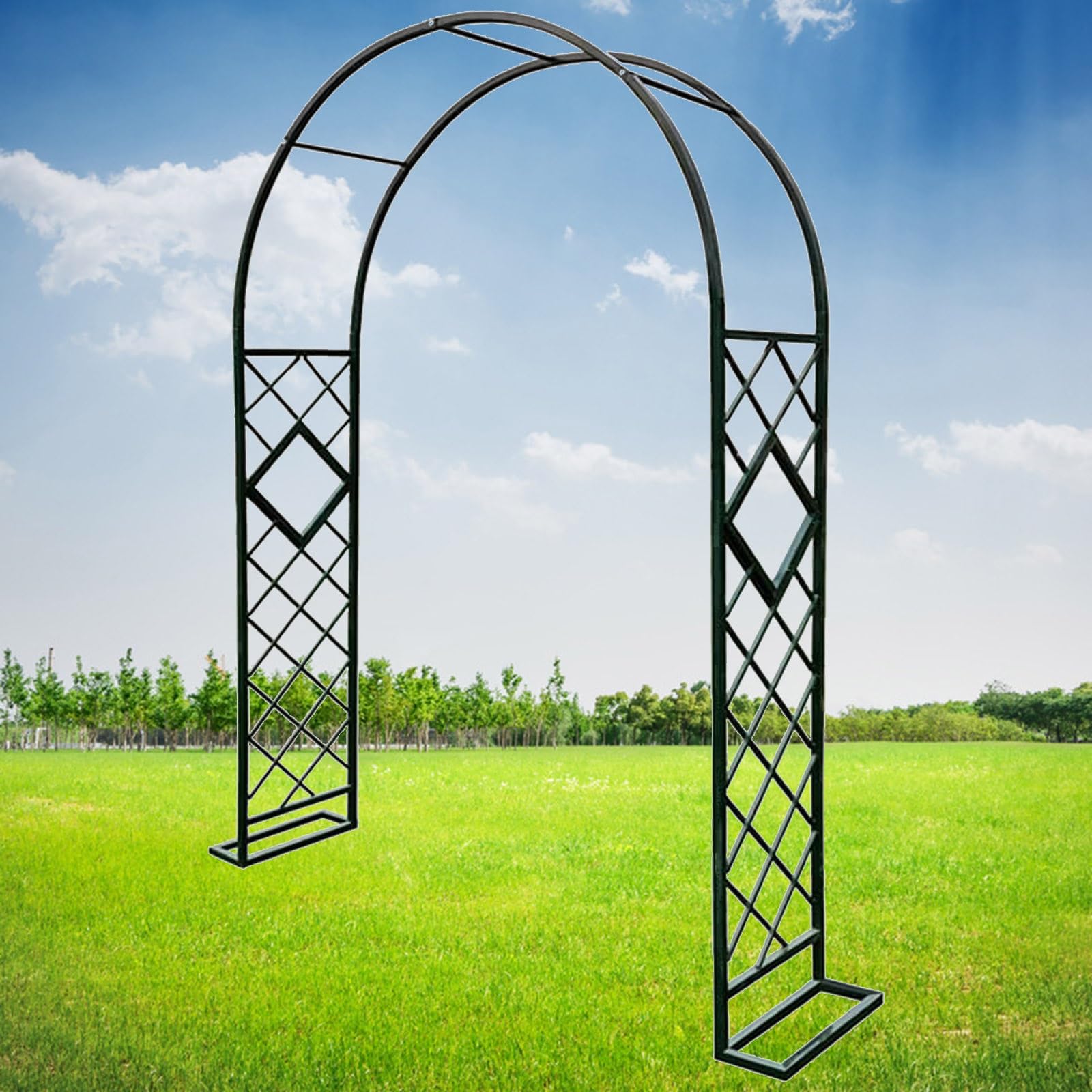 Arche de jardin en métal noir pour rosiers grimpants et décoration de mariage extérieur