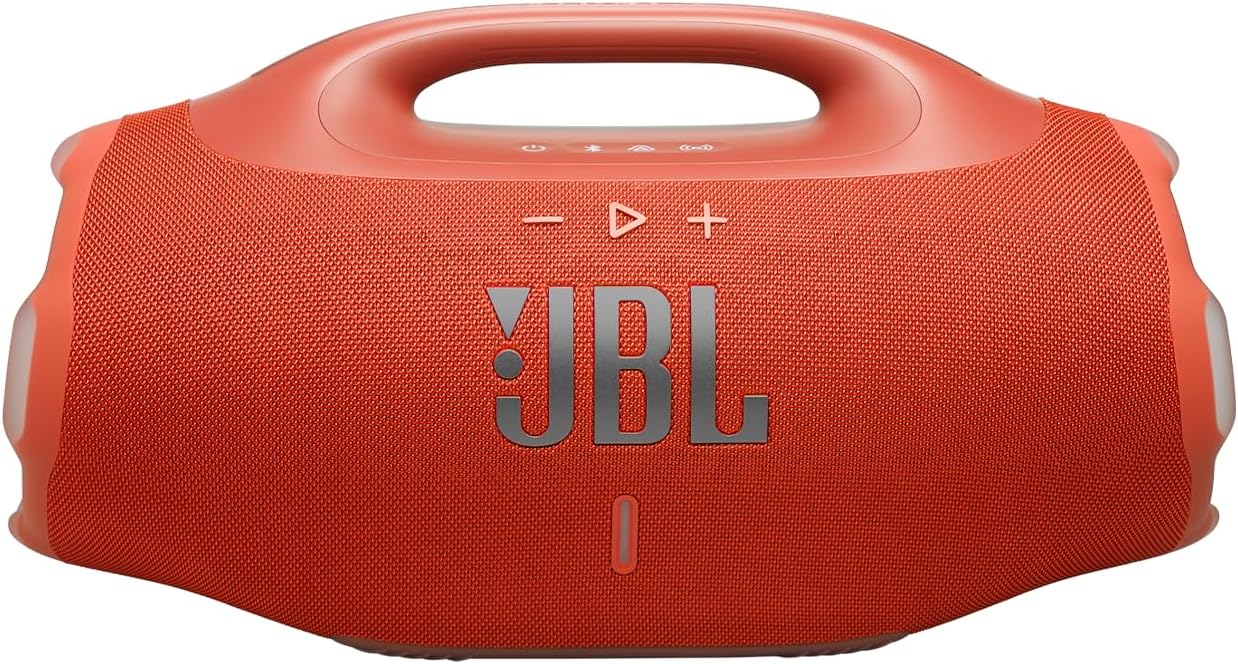 JBL, Caixa de Som, Boombox 4, Bluetooth, Som JBL Pro, AI Sound Boost, Graves Personalizáveis, Bateria de até 34h, IP68, Áudio Lossless – Laranja