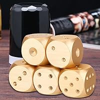 Vista 5 de Juego de dados de 6 caras con caja de almacenamiento (caja dorada)