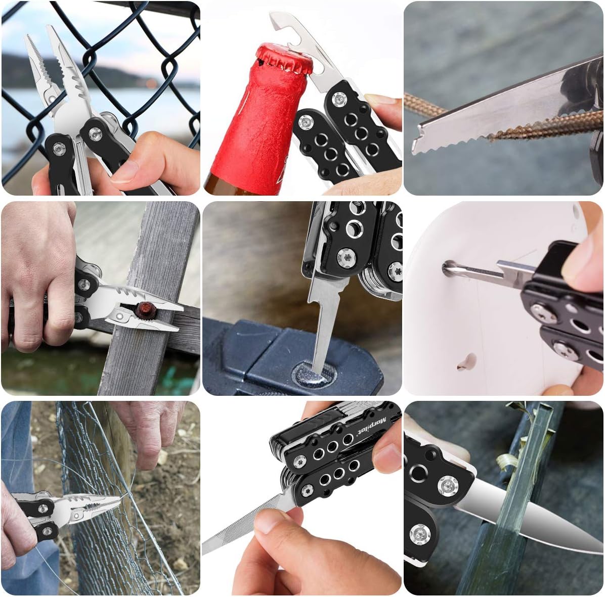 Multitool, 25 in 1 Multi Tool Pliers Stainless Steel Folding Pocket Knife Plier Kit with Durable Nylon Sheath for Outdoor Survival, Camping, Hiking, Hunting, Fishing
