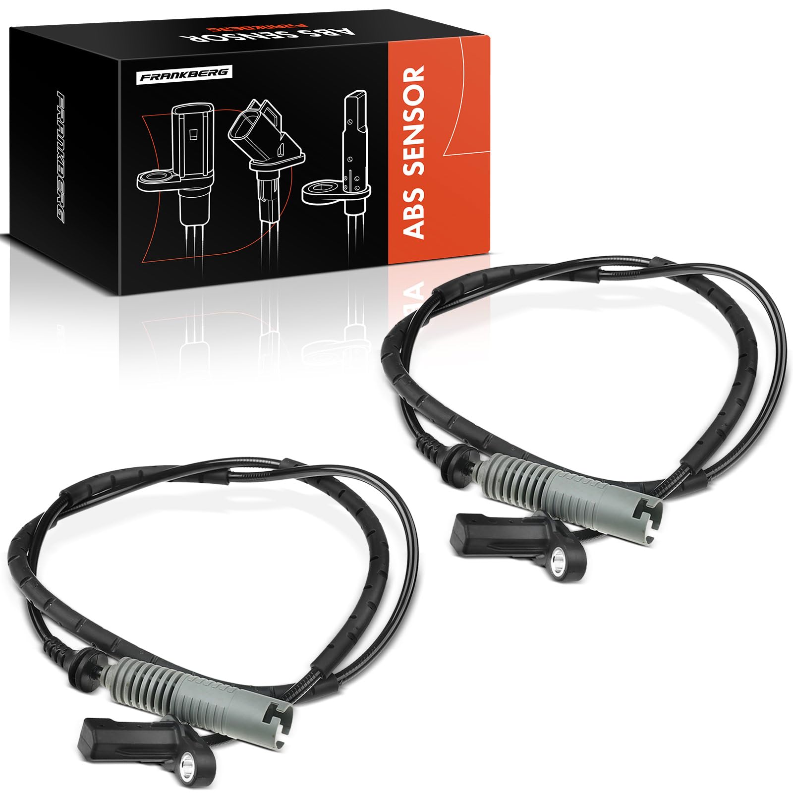 Frankberg 2x ABS Sensor Wheel Speed Rear Axle Left Right Compatible with 1 Series E81 E82 E87 E88 2004-2013 3 Series E90 E91 E92 E93 2004-2013 Replace# 34526762466