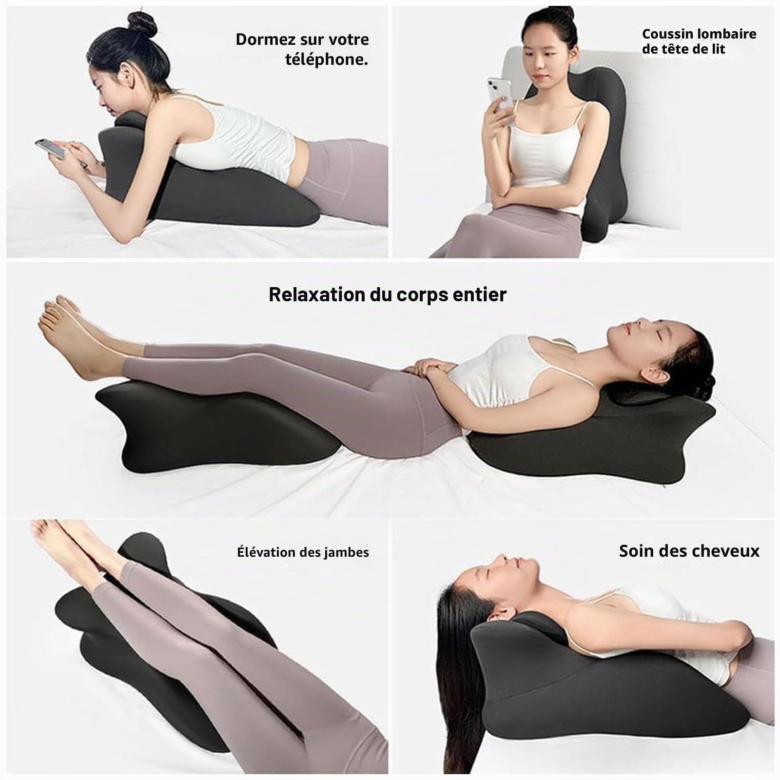 Oreiller Sweet Spot, oreiller en coin ergonomique à 27° pour couples, oreillers de soutien en mousse à mémoire de forme pour le bas du dos, les hanches et le cou pour les couples, les adultes, pour