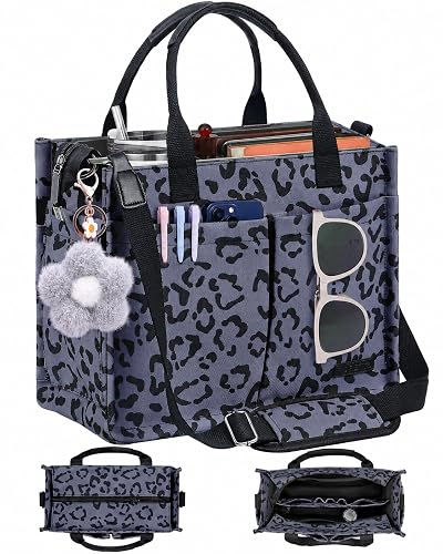 FIORETTO Womens Canvas Tote Bag Purse with Individual Compartment