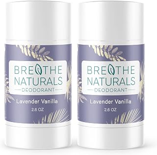 Deodorant - All Day Odor Protection - Aluminum Free & Vegan - Sensitive Skin Approved - Unisex 2.6 oz Stick - Made In The USA (Lavender Vanilla 2-Pack)