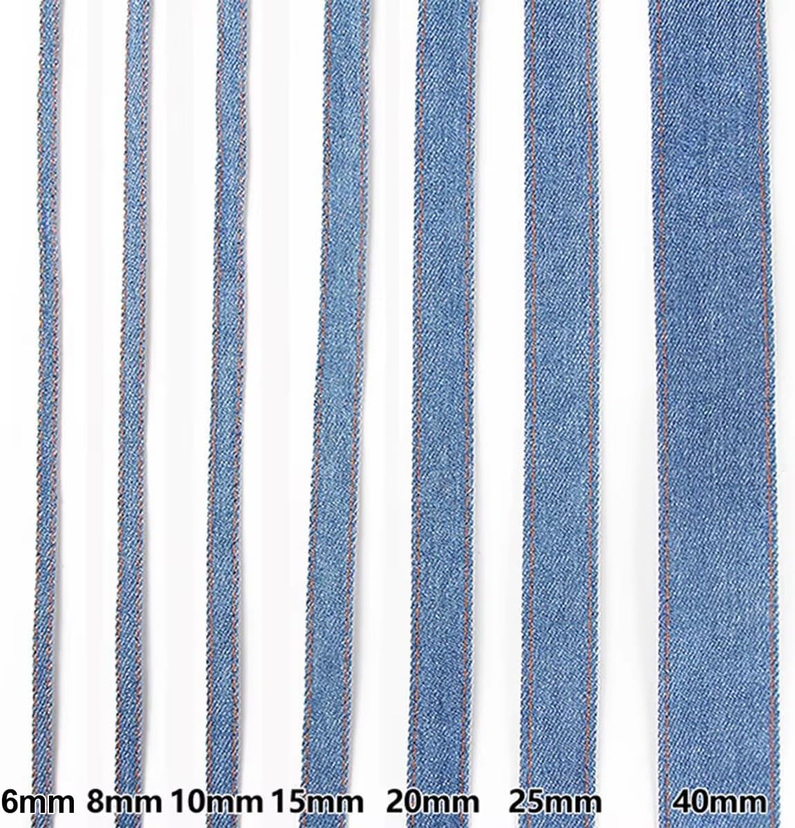 16.4ft Denim Webbing Strap, Flat Cord Straps for Belting, Bag-Purse Handles, Crafts, 1.57in Wide, Blue