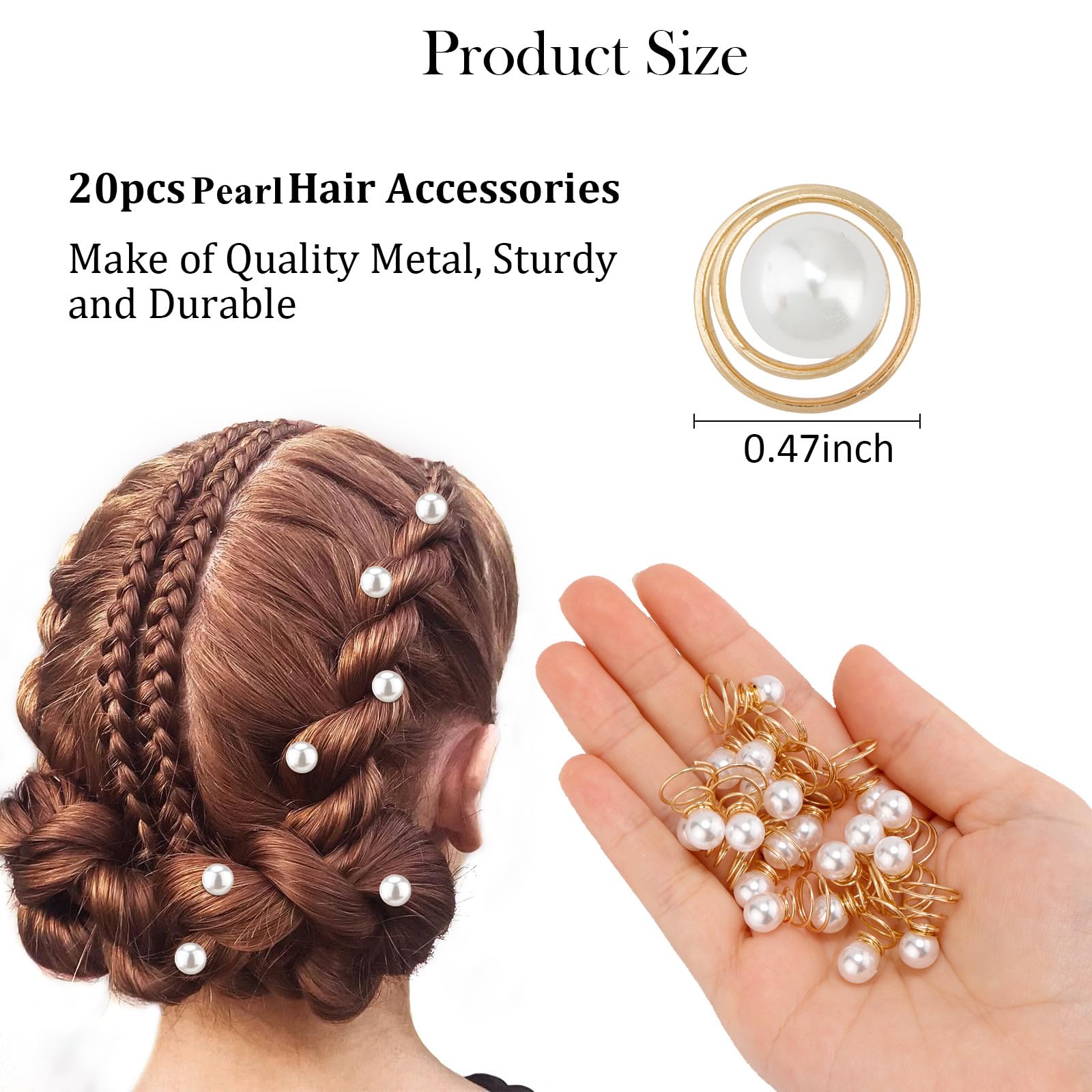 Anthropologie Pearl Gold Wire Hair 1-Pin Accessories Updo Clip On 1pcs 1 Something Old Vintage Hair Pin,gold Ivory Pearl  main image 3