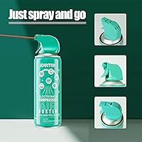 Vista 7 de Plumero de aire comprimido desechable, limpiador de computadora, limpiador de teclado, 1 lata