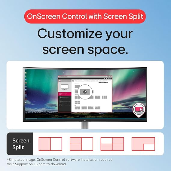 LG 32 FHD Curved Monitor, 1920 x 1080 VA Display, 100Hz Refresh Rate, AMD FreeSync, Dynamic Action Sync, Black Stabilizer, Reader Mode, HDMI and D-Sub Ports, 3-Side Virtually Borderless Design