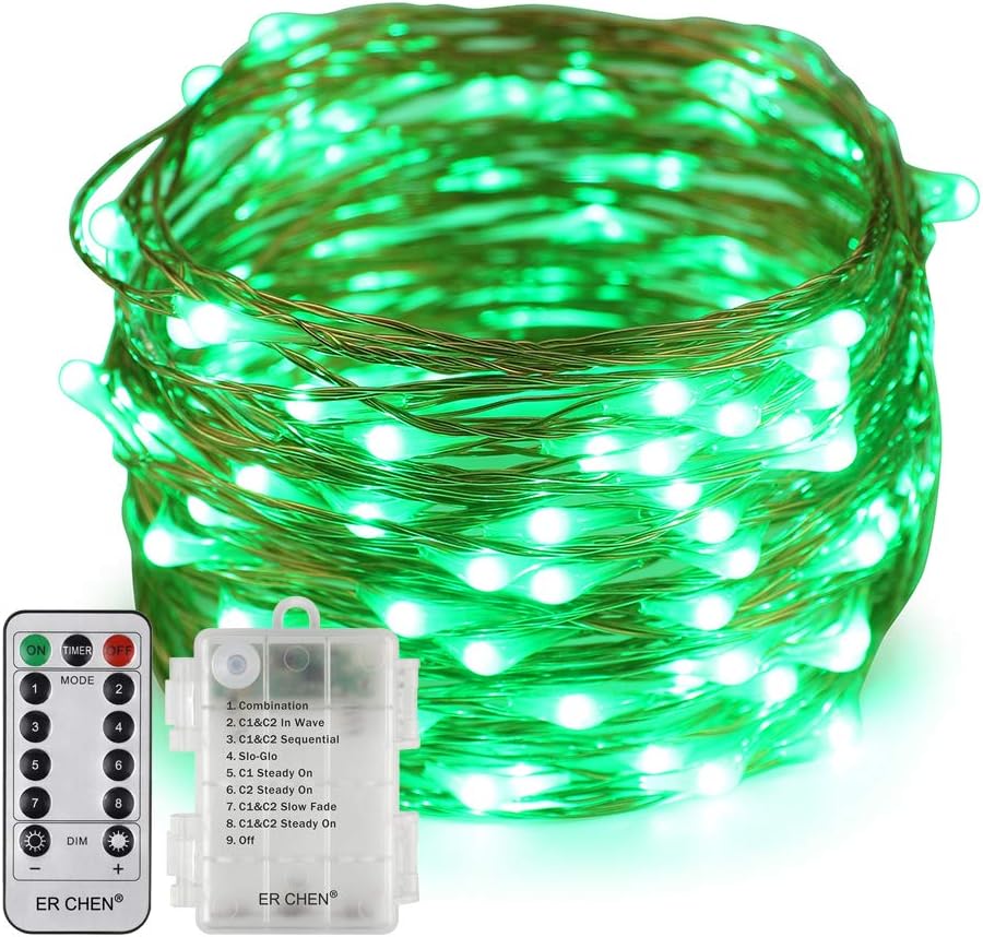 Erchen Battery Operated LED String Lights, Dimmable 33 FT 100 LED Ultra