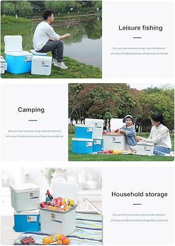 Miniatura 4 de Enfriador portátil aislado, enfriador duro pequeño de 10 litros con asa, a prueba de fugas, lonchera aislada al aire libre para picnic, campamento,