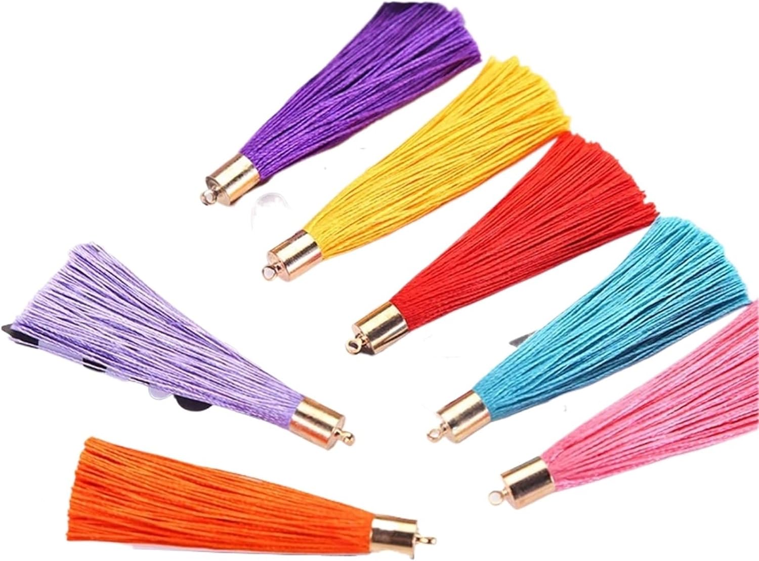 Bookmark Tassels 100/200pcs 6cm Small Tassel Fringe Pendant DIY Crafts Earring Jewelry Curtain Car Hang Trim Gift Box Decor Material for DIY Craft(Rose red,200pcs)