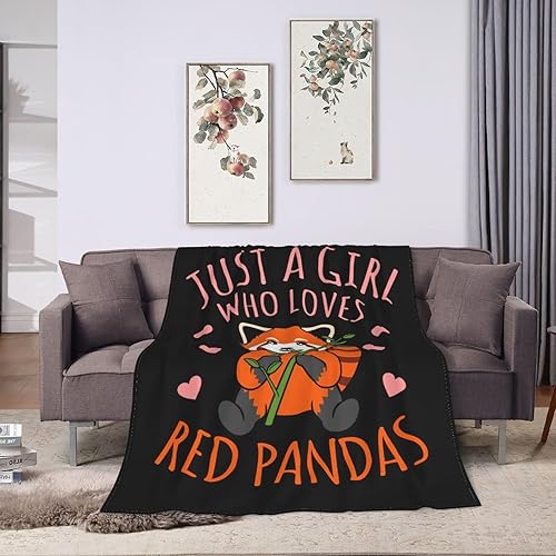 Miniatura 7 de Manta de panda rojo para mujer, suave y acogedora manta decorativa de animales de panda rojo, manta de felpa mullida y cálida con texto en inglés