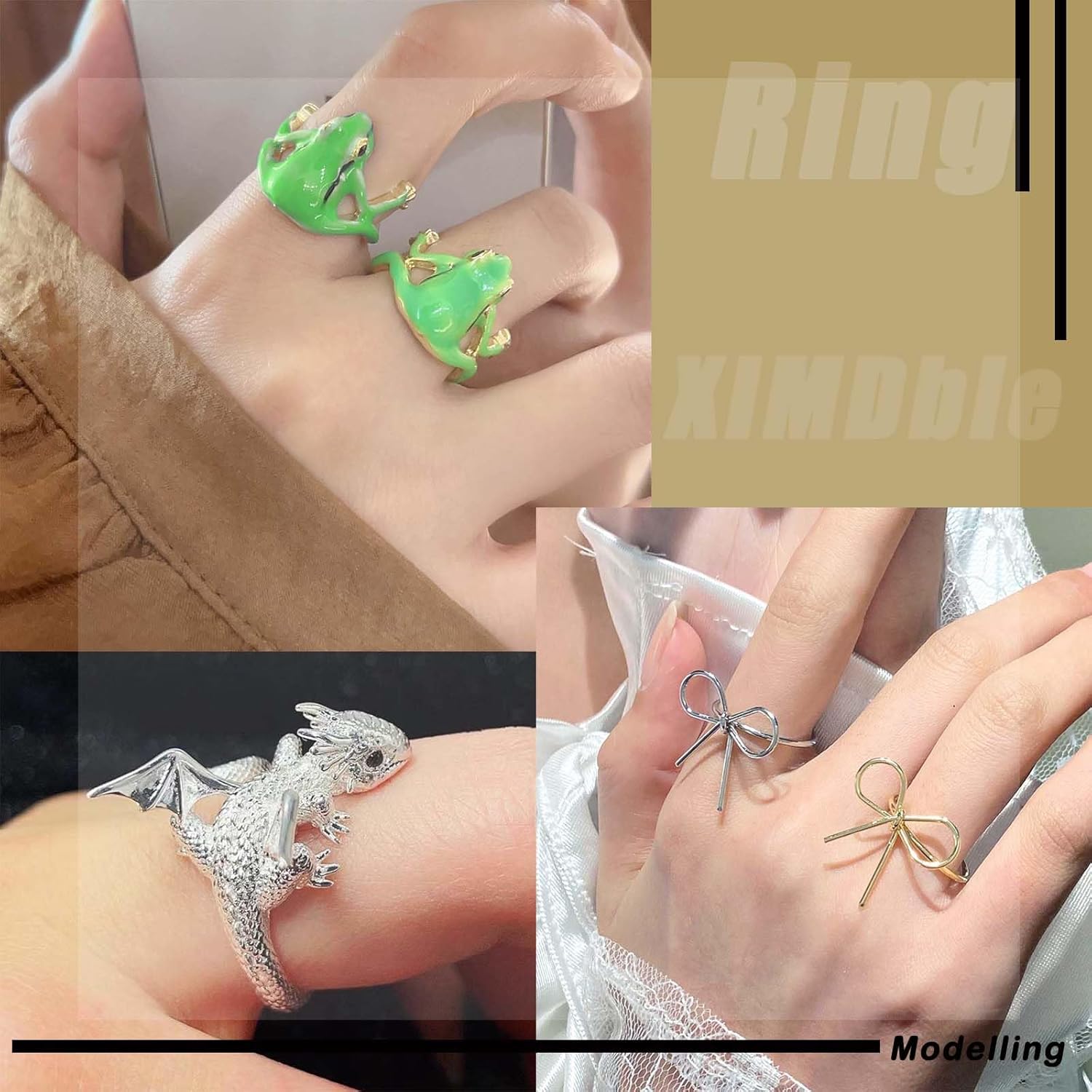 Vintage Metal Heart Knuckle Ring Gold Love Heart Finger Ring Punk Heart Ring Boho Heart Love Hand Ring Open Heart Love Ring for Women - Image 7