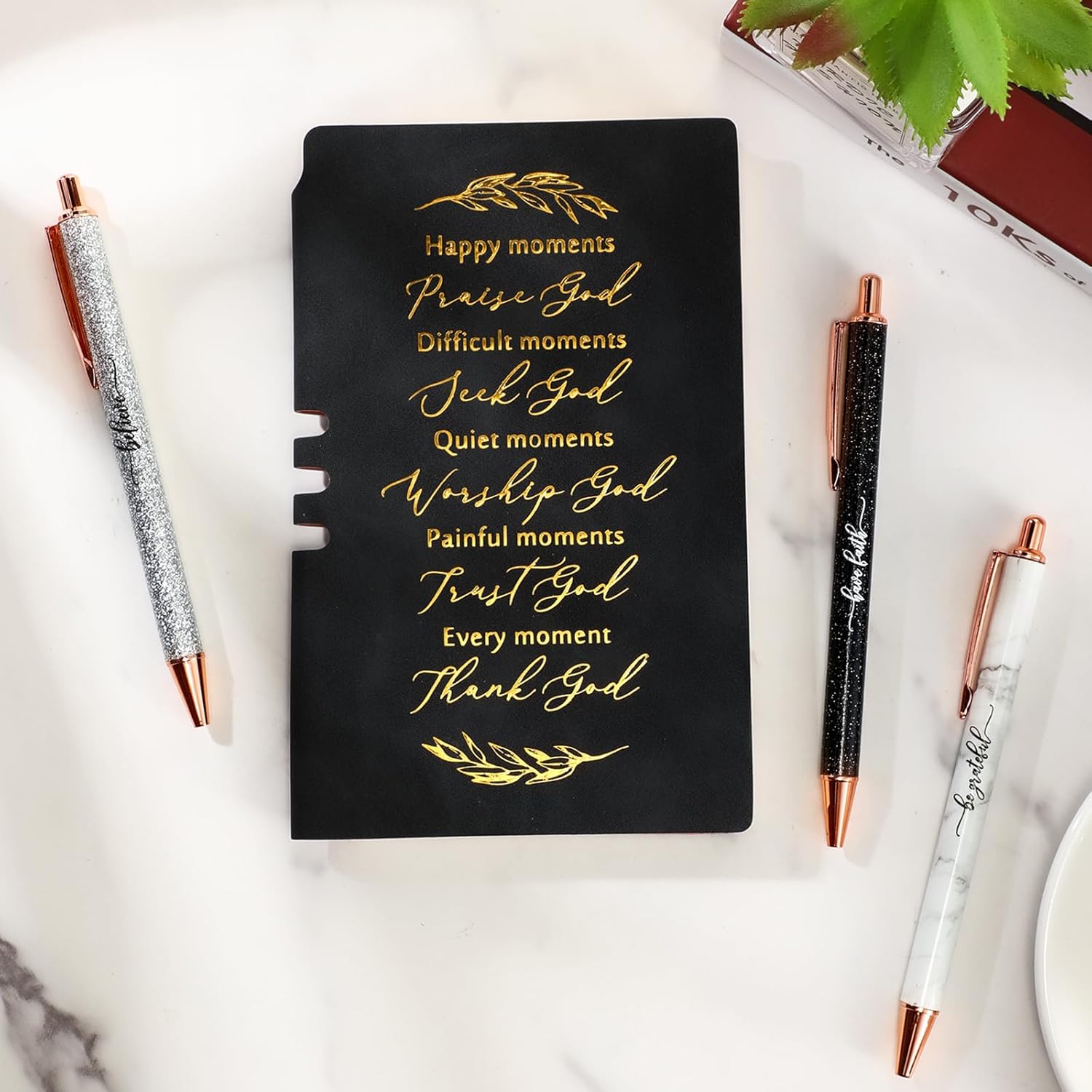 Spakon 5 Pcs Christian Gifts for Women Christian Easter Gifts Prayer Journal Religious for Women God Notebook Pen with Gift Box Scripture Notepad for Church Sunday School Favors - Image 3