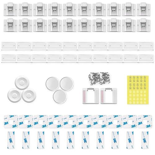 Miniatura 2 de Norjews Cerraduras magnéticas adhesivas de seguridad para niños (20 cerraduras y 3 llaves), fácil de instalar en segundos, sin tornillos ni