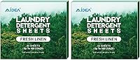 Vista 1 de AIDEA Hojas de detergente para ropa, aroma fresco (100 cargas), 50 hojas, detergente ecológico para ropa, sin jarra de plástico, hojas de jabón