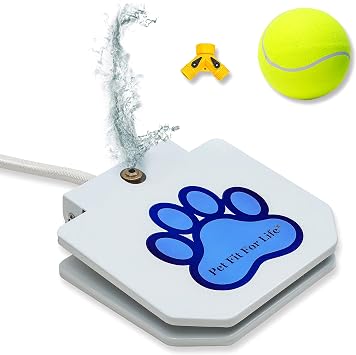 Pet Fit For Life Dog Pedal Water Fountain - Step-On Sprinkler, Drinking Water Hose Toy and Water-Play for Dogs, Includes Giant Tennis Ball