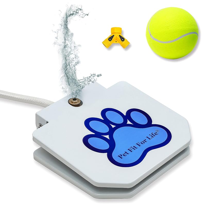 Fonte de água para cães com pedal, aspersor e bola de tênis Pet Fit For Life, 1 unidade
