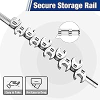 Vista 4 de WORKPRO Juego de llaves de 3/8" de tuerca acampanada, kit de herramientas de 10 piezas de llave de tuerca de gallo, métrico 10-19mm, llave de acero
