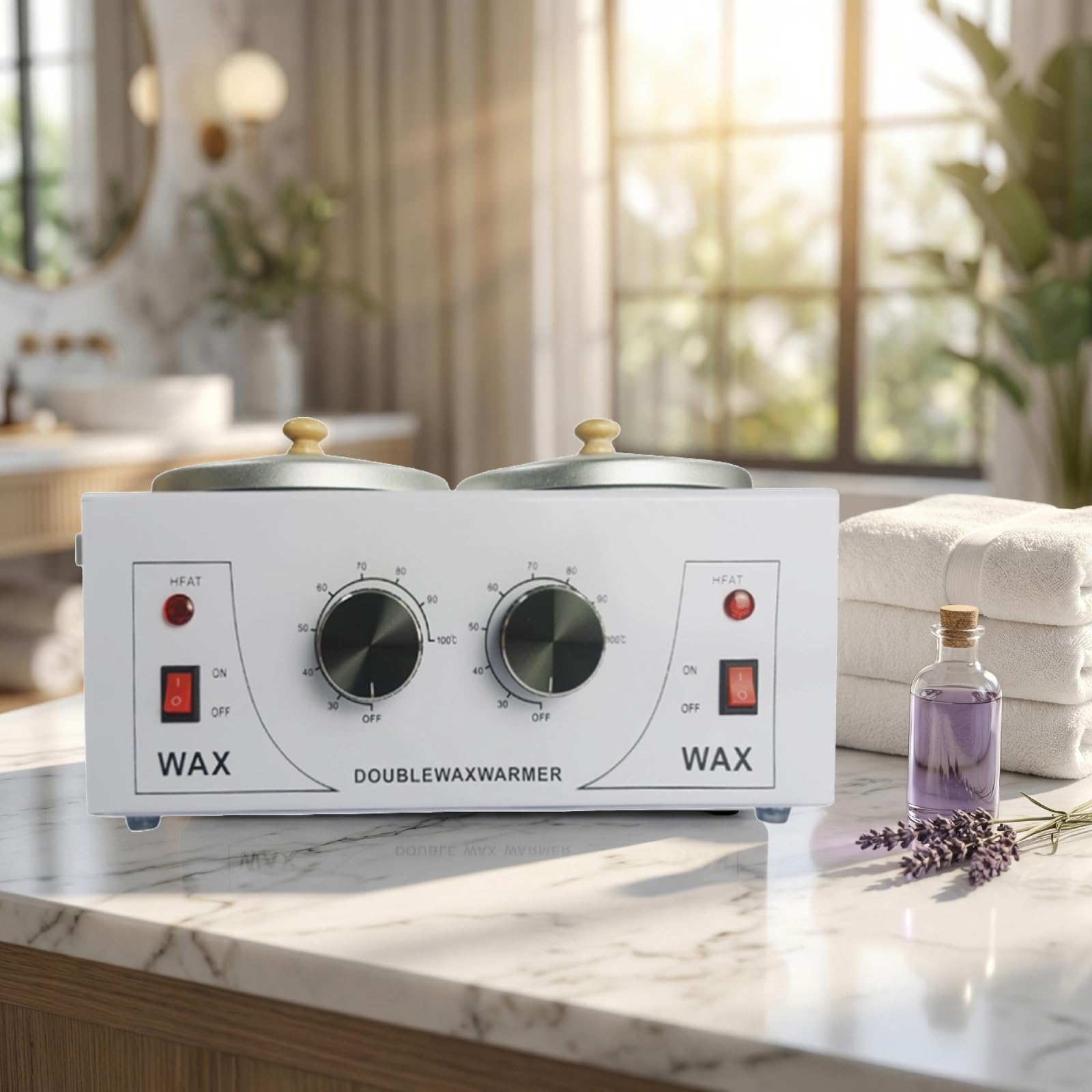 Scaldacera per, scaldacera a doppio contenitore, temperatura regolabile, apparecchiatura multifunzionale per cera calda, ideale per spa, saloni e per la cura estetica a casa (Modello B)
