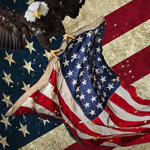 Vista 31 de Cortina de ducha con la bandera estadounidense, 4 de julio, Día de la Independencia del Águila Calva, Estados Unidos, cortina patriótica con Azul