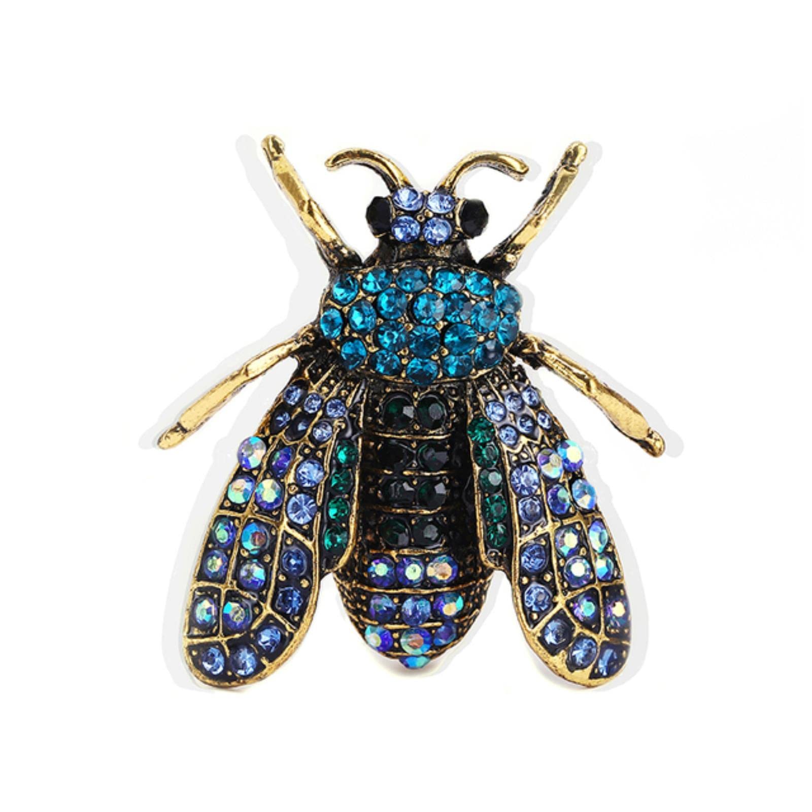Stang Men's Blue Retro Enamel Insect Beetle Brooch Coat Sweater Pin Corsage And Wo Collar Pin Personality Exquisite Accessories Gift
