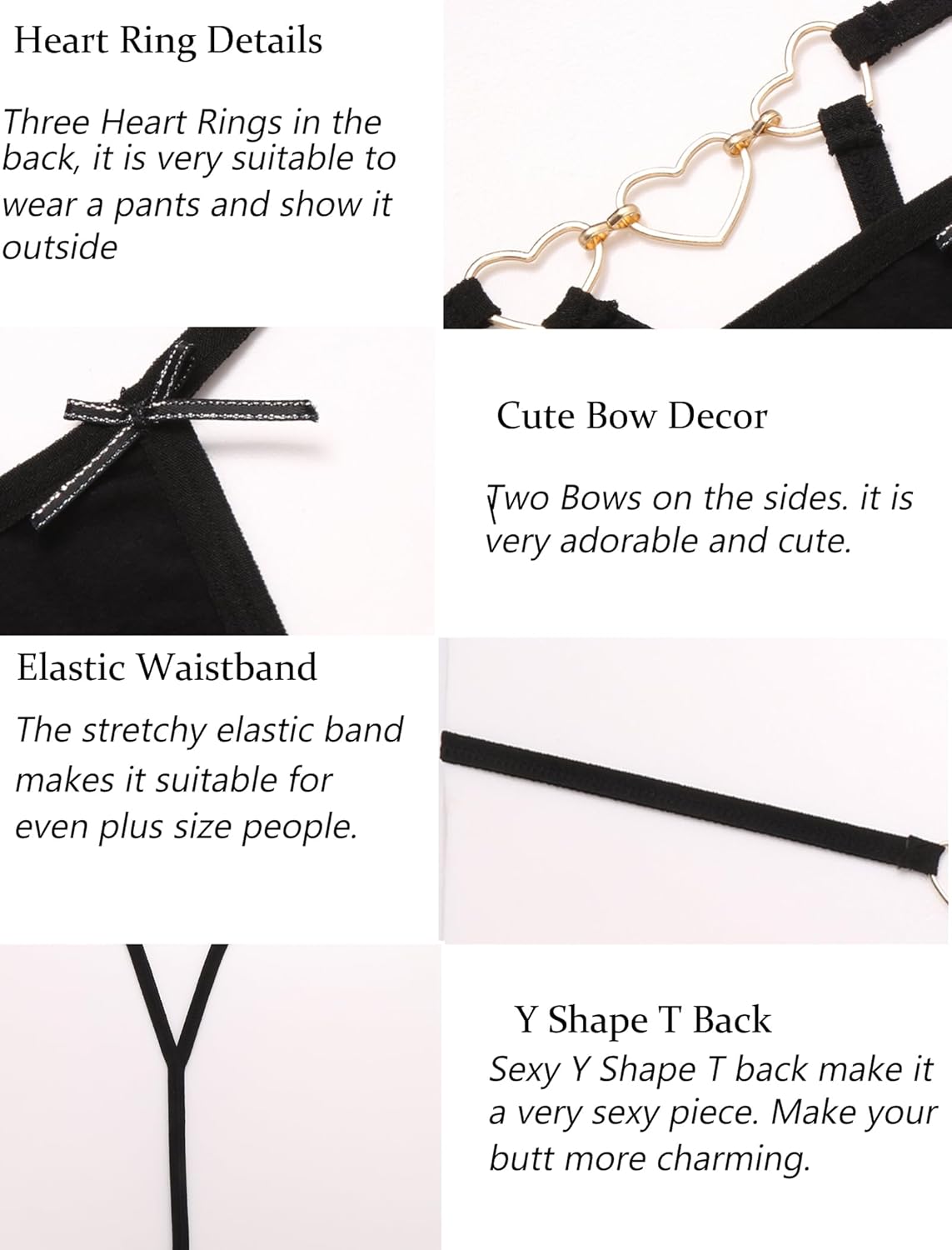 Avidlove G String Thongs for Women Cheeky Breathable Underwear Sexy No Show Panties 3 Pack - Image 2