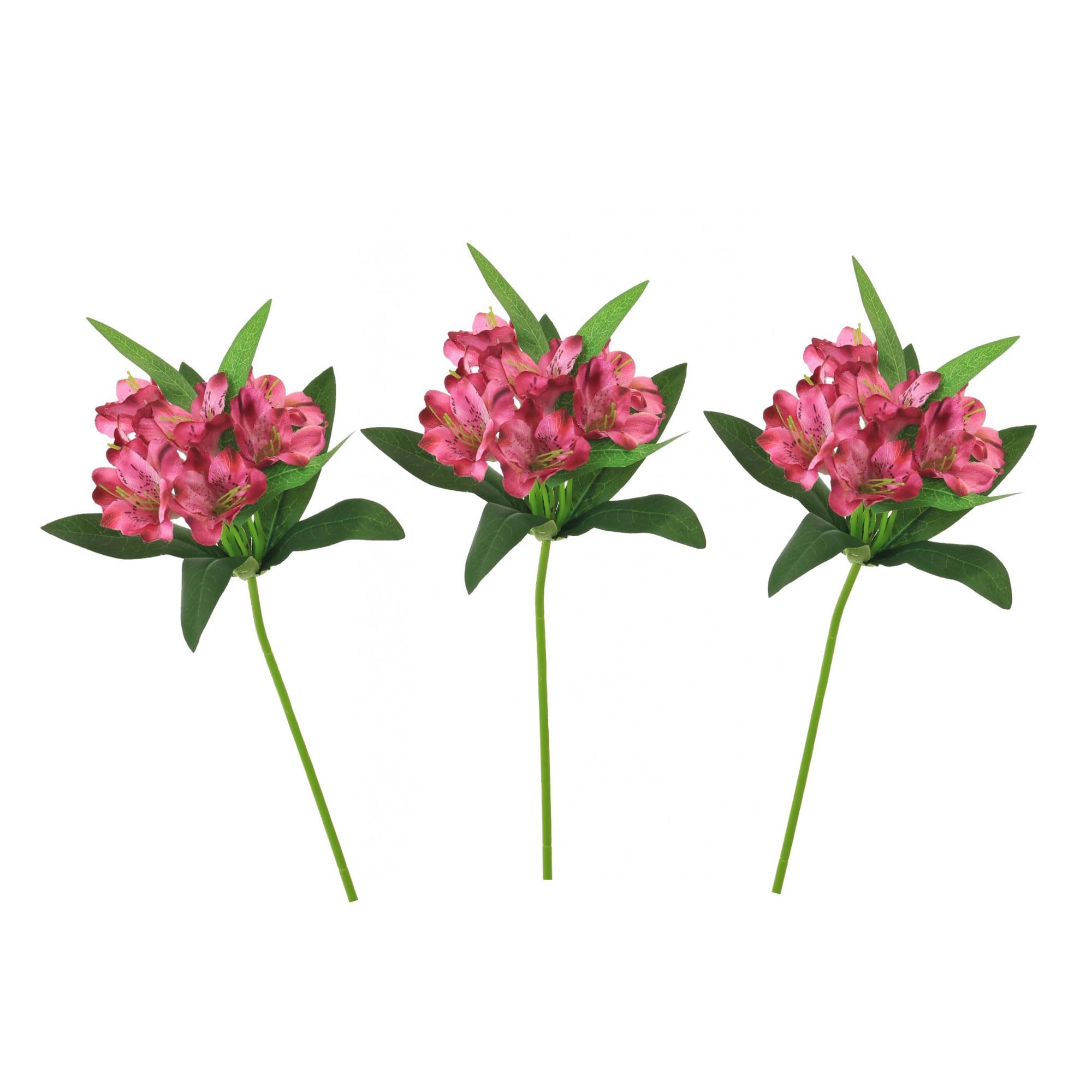 Floristrywarehouse Magenta Artificial Alstroemeria Stem Pack Of 3 Faux Silk 47Cm/18 Inches Tall