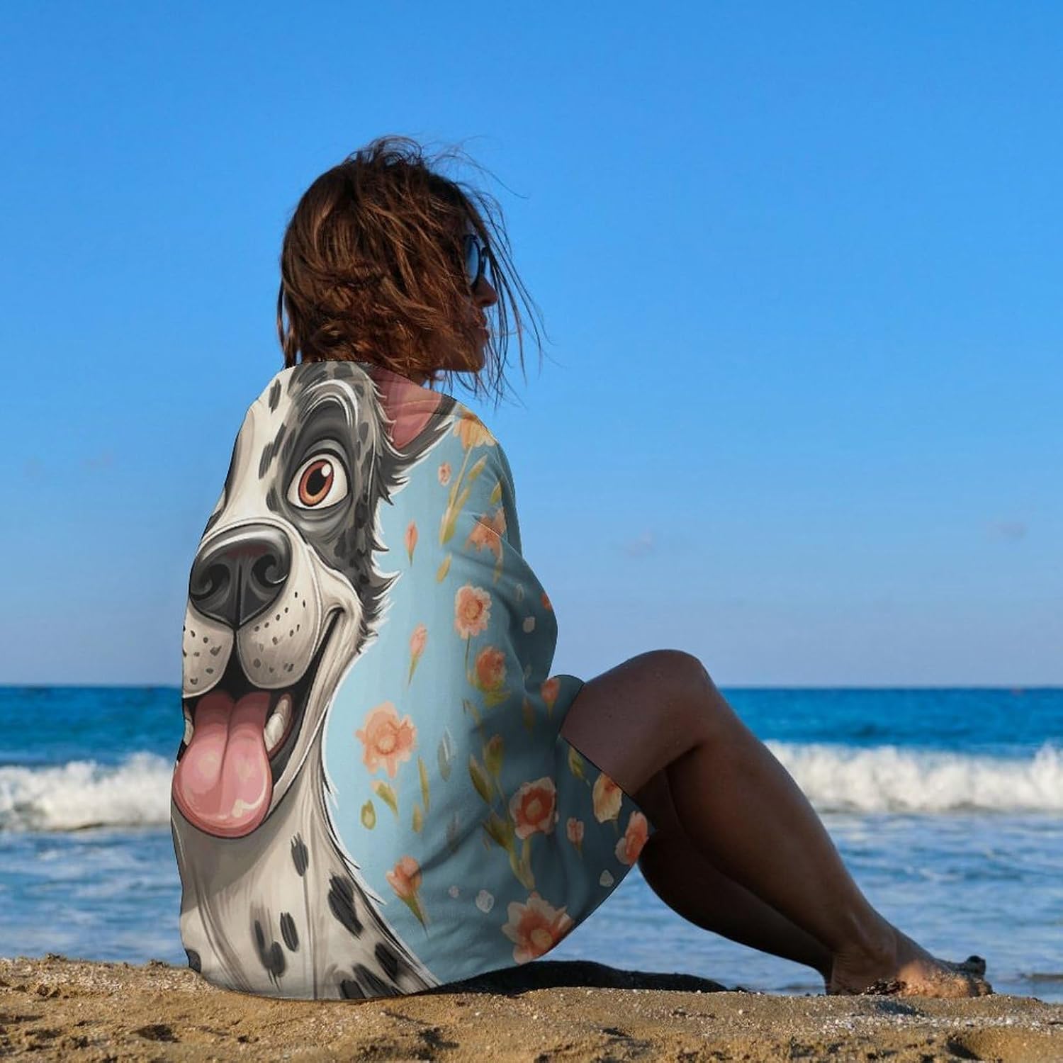 Sand Free Fun Dogs Beach Towel for Pool Bath 31x51 in image 4