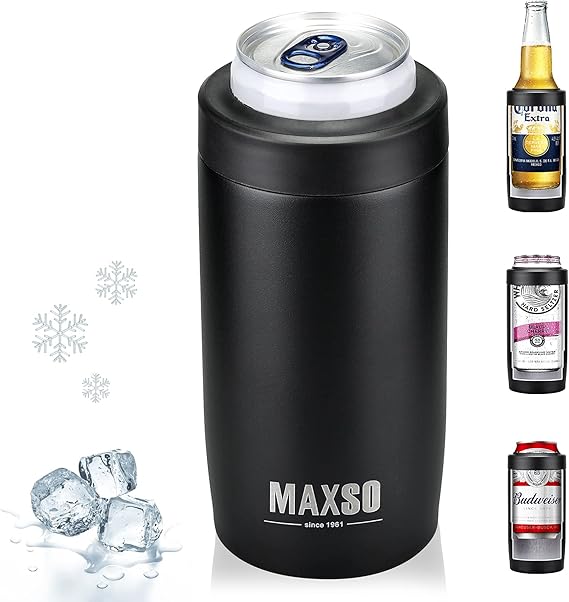 Maxso Slim Can Cooler, 4in1 Double Walled Stainless Steel