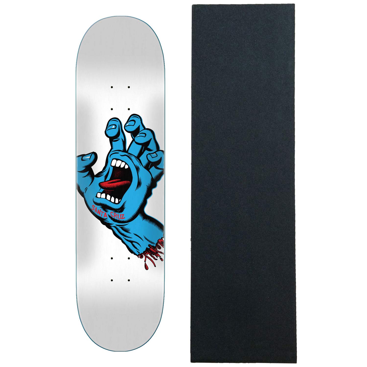 Amazon.com : Santa Cruz Skateboard Deck Screaming Hand White 8.25