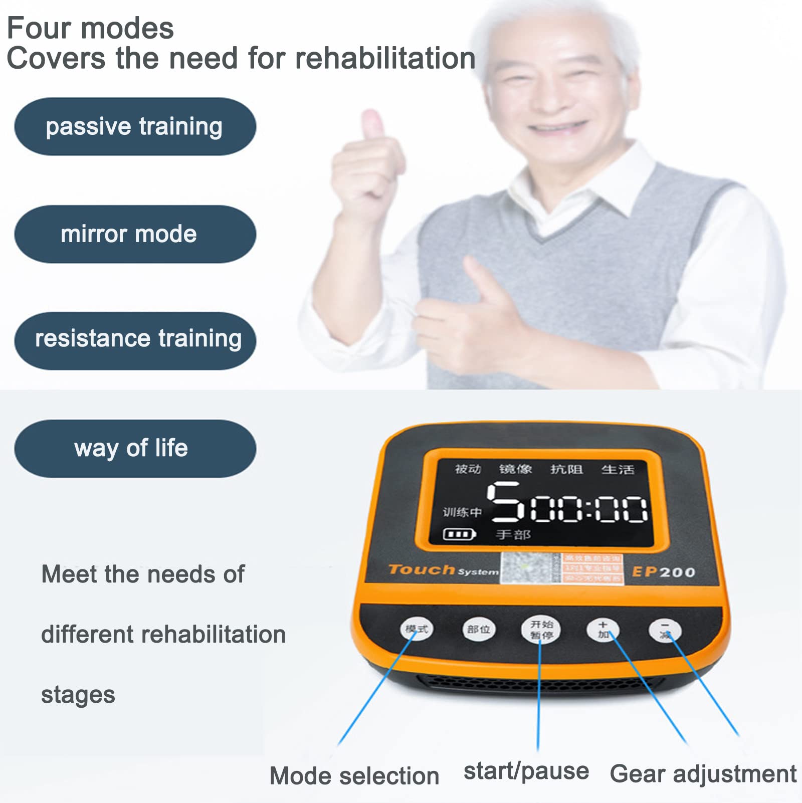 Elektrische Rehabilitationshilfstrainingshandschuhe, Für Schlaganfall-Hemiplegie, Fingerglättungsorthese, Handerkrankungen, Kinder, Junge Erwachsene Und Ältere Menschen,L-Linke Hand