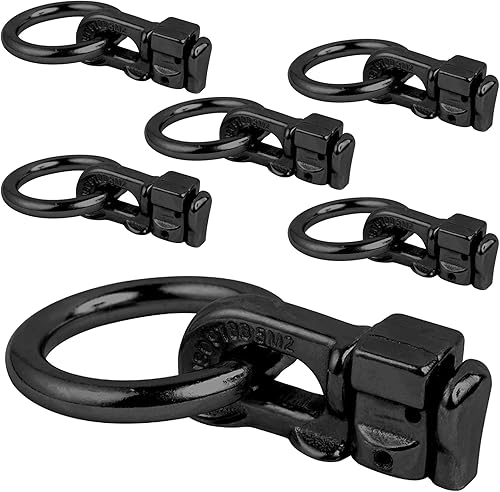 Accesorios de amarre de perno doble con riel en L y anillo en O, uso con rieles en L en camiones, furgonetas, remolques para crear puntos de anclaje