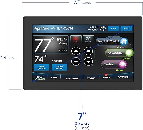 Miniatura 8 de Aprilaire - 8920W termostato con monitor de visualización táctil a color WiFi IAQ, funciona con Alexa