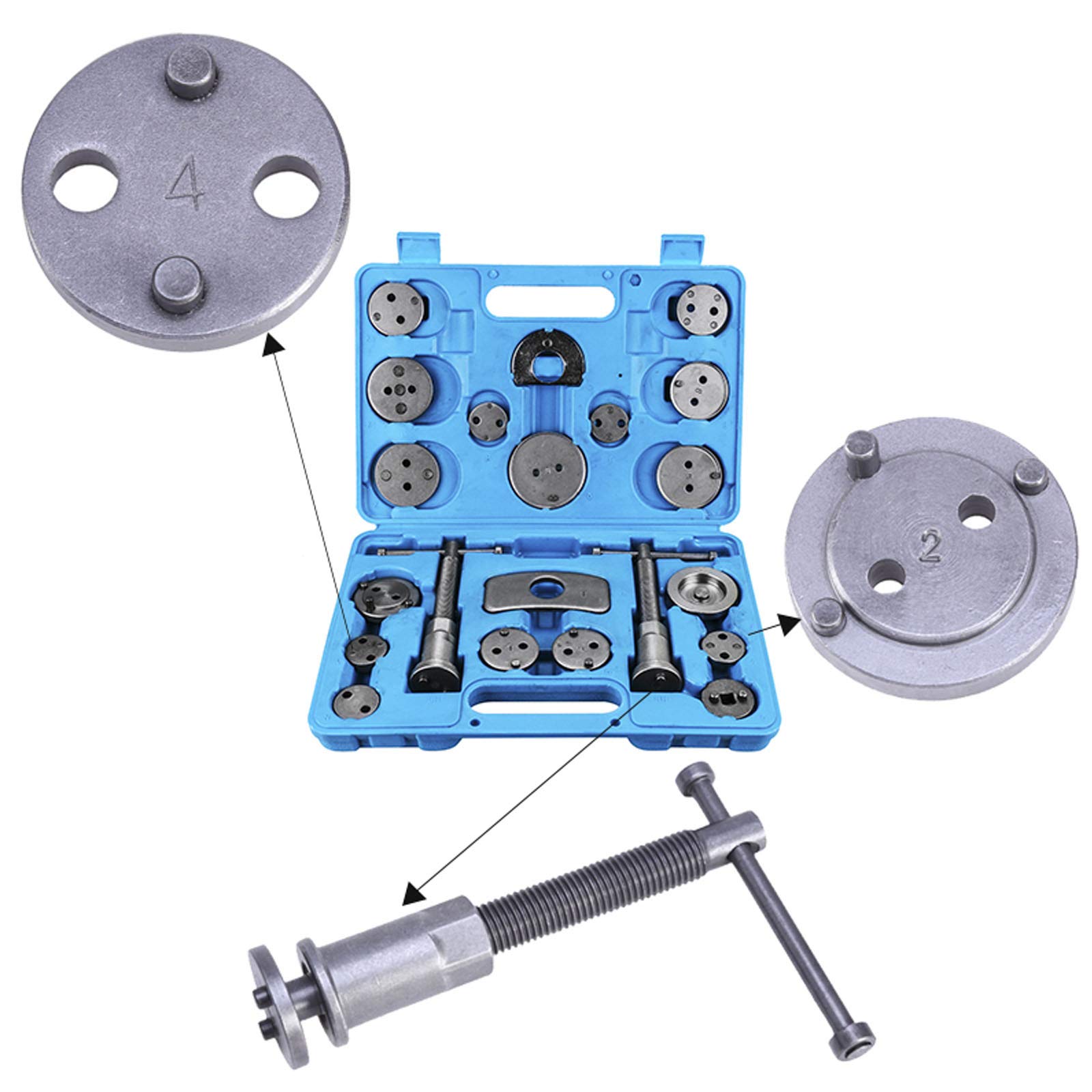 21 Piezas Universal De Reposicionador De Pistones De Freno, Pinza De Freno, Pistón, Viento, Herramientas De Reparación Para Restablecer Los Pistones De Freno Para Todos Los Vehículos Comunes