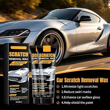 Car Scratch Remover, Scratch Remover for Vehicles, Car Cloth Polish Scratch Remover, Car Paint Scratch Repair Paste, Easy Application Scratch Removal Wax (2Pcs)
