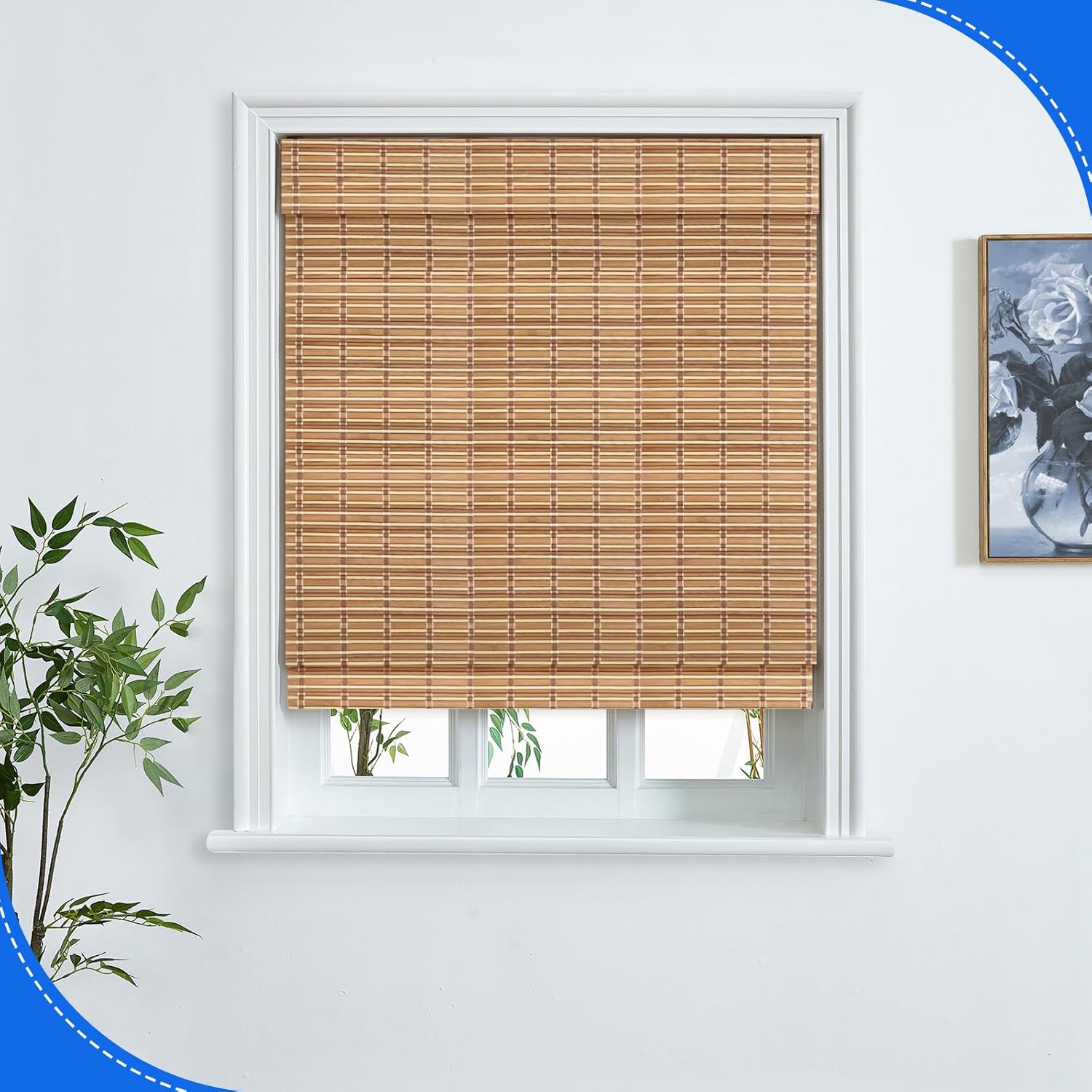 Custom Bamboo Shades – Cordless Roman Shades for Windows & Doors, Over 100 Color & Material Options, Bamboo Blinds, Light Filtering & Privacy Control, Indoor & Outdoor Use