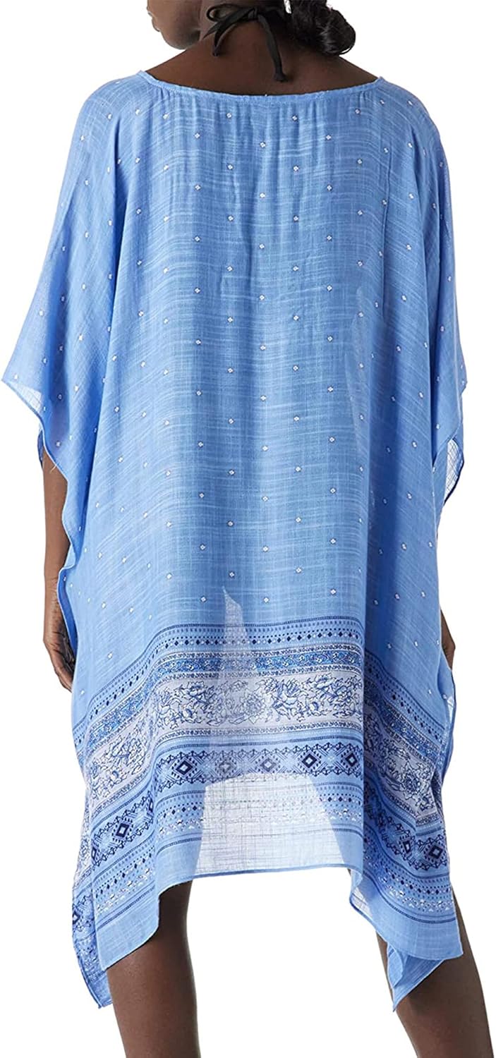 Moss Rose Women's Beach Kaftan Dresses Kimono Swimsuit Cover up for Bathing Suit with Floral Pattern - Image 2