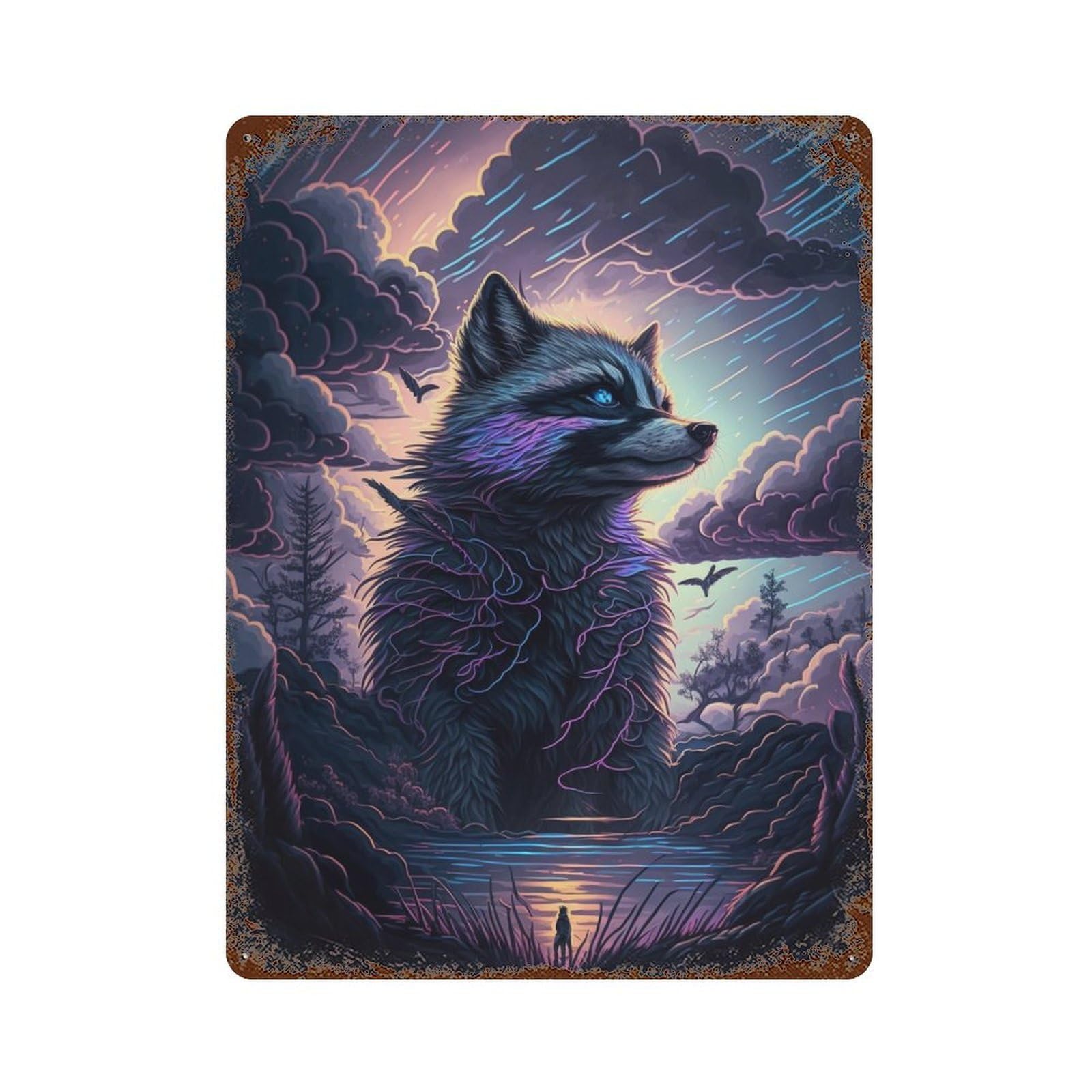 Retro Metal Sign Enchanted Forest Encounter 15.7"x11.8", Decorative Metal Wall Art for Pub, Kitchen And Man Cave Decor