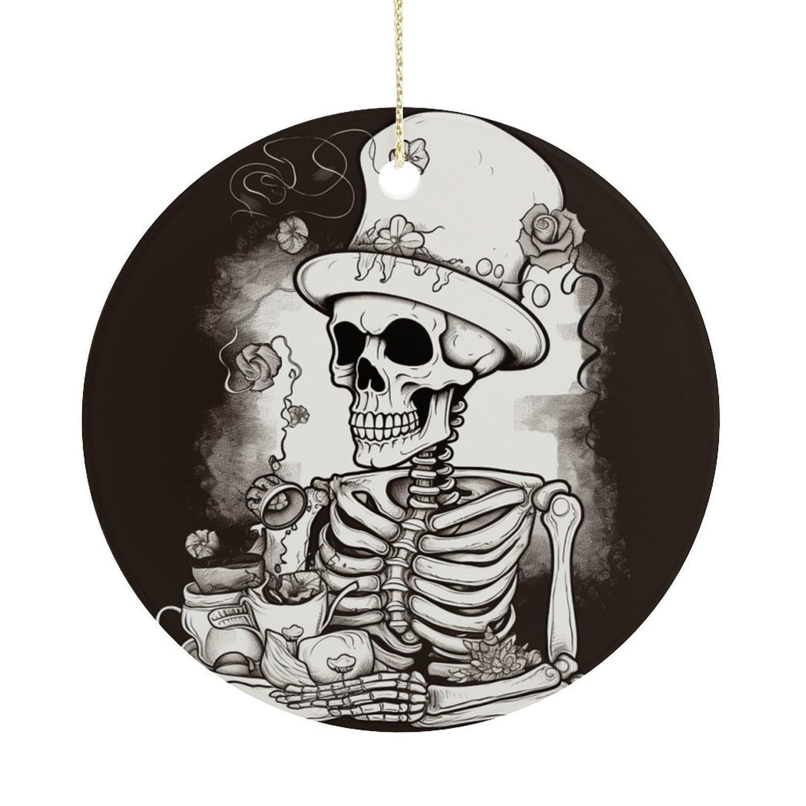 Adfgyerh Women's Style Skeleton Chef Hanging Ceramic Ornaments, Christmas Tree Decorations, Funny Home Decor Gifts For Sisters & Work Best Friends